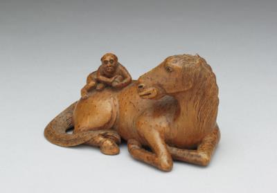 图片[3]-Carved bamboo root carving of a well-wishing horse and monkey, 18th century, Qing dynasty-China Archive